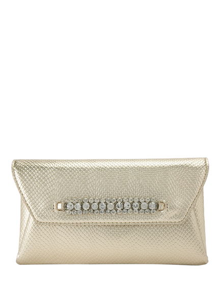 Carvela Lusso Embellished Clutch Bag, Gold, Gold