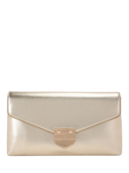 Carvela Maria Faux Leather Envelope Clutch Bag, Gold, Gold