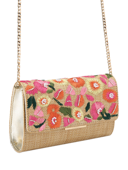Carvela Giorgia Flower Clutch Bag, MultiI - view 2, Multi