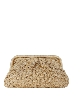 Carvela Gabriella Woven Clutch Bag, Gold, Gold