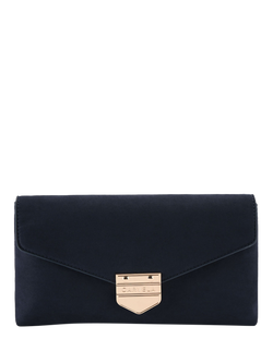 Carvela Maria Suede Envelope Clutch Bag, Navy, Navy