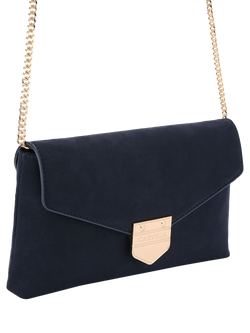 Carvela Maria Suede Envelope Clutch Bag, Navy - view 2, Navy