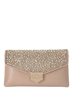 Carvela Maria Embellished Envelope Clutch Bag, Taupe, Taupe