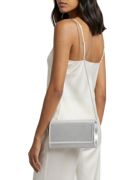 Carvela Gemma Embellished Clutch Bag, Silver - view 2, Silver