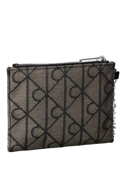 Calvin Klein Jacquard Script Logo Pouch Charm, Multi, Multi