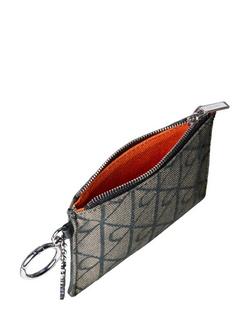 Calvin Klein Jacquard Script Logo Pouch Charm, Multi - view 2, Multi