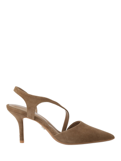 Carvela Symmetry Stiletto Heel Suede Court Shoes, Tan, Tan
