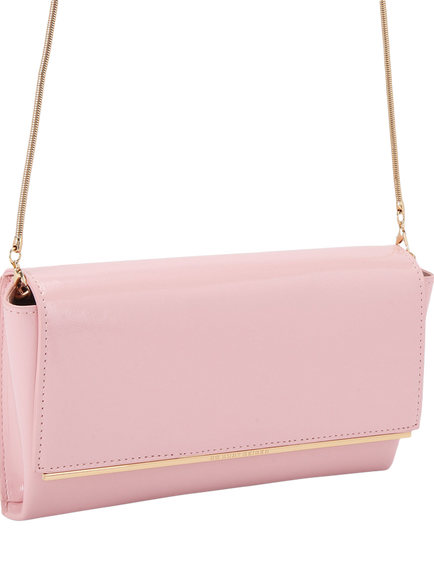 KG Kurt Geiger Tilly Faux Leather Clutch Bag, Pink - view 2, Pink