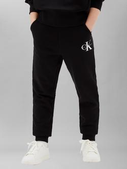 Calvin Klein Kids' Cotton Monologo Joggers, Black, Black