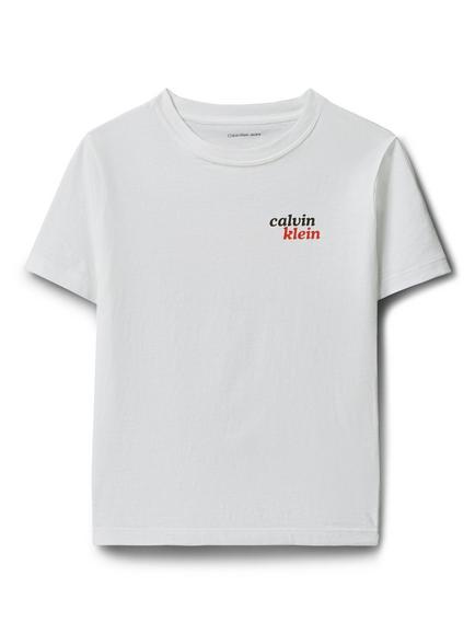 Calvin Klein Kids' Pure Cotton Back Print T-Shirt, White - view 2, White