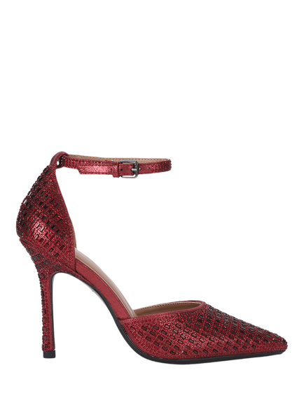 KG Kurt Geiger Fleur Embellished Court Shoes, Wine, Wine