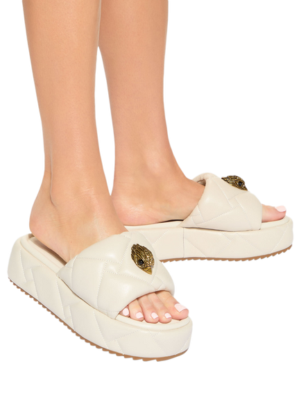 Kurt Geiger London Kensington Puff Platform Slider Sandals, Bone - view 2, Bone