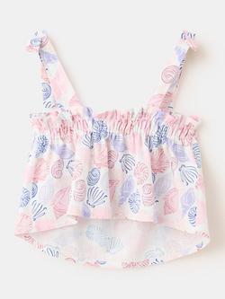 Mango Kids' Seashell Print Smock Top, Off White - view 2, Off White