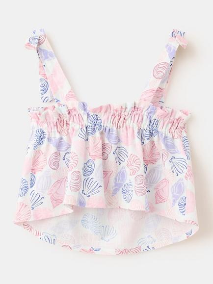 Mango Kids' Seashell Print Smock Top, Off White - view 2, Off White