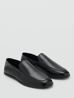 Mango Slip On Leather Shoes, Black - view 2, Black