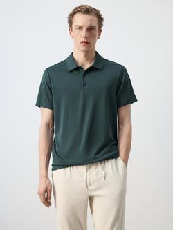 Mango Plain Polo Shirt, Bottle Green