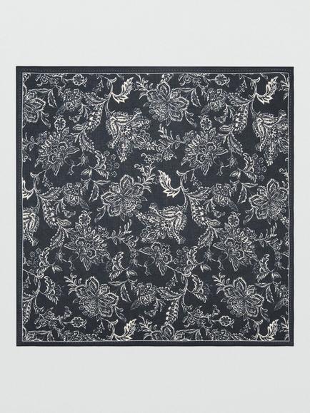 Mango Lightweight Floral Scarf, Black, Black