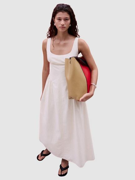 Mango Gathered Bodice Midi Dress, Raw, Raw