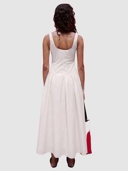 Mango Gathered Bodice Midi Dress, Raw - view 2, Raw