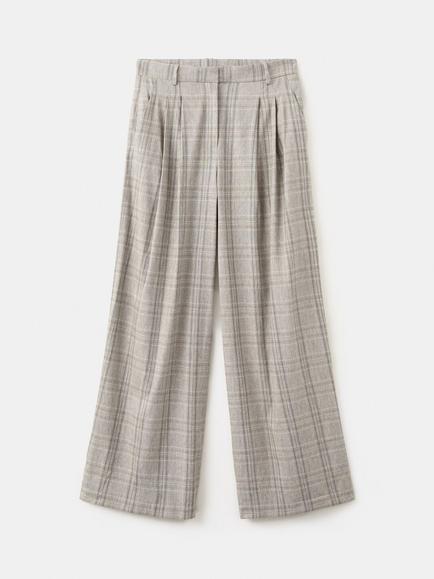 Mango High Waisted Check Tailored Trousers, Stone, Stone