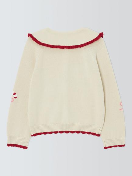John Lewis Kids' Candy Cane Cardigan, Multi - view 2, Multi