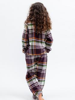 Minijammies Kids' Check Pyjama Set, Plum/Multi - view 2, Plum/Multi