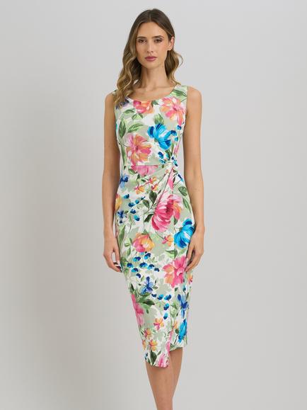 Gina Bacconi Roma Twist Knot Floral Dress, Multi, Multi