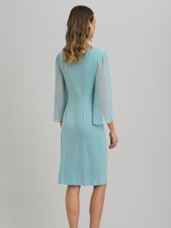 Gina Bacconi Ryder Faux Wrap Tulip Sleeve Dress, Aqua - view 2, Aqua