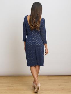 Gina Bacconi Mirabella Three-Quarter Sleeve Dress, Navy - view 2, Navy