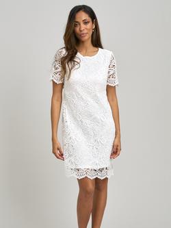 Gina Bacconi Reid Lace Shift Dress, White, White