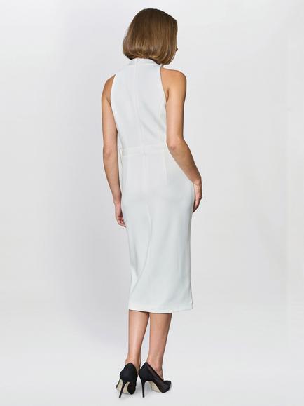 Gina Bacconi Elliana Bow Detail Midi Dress, Ivory - view 2, Ivory