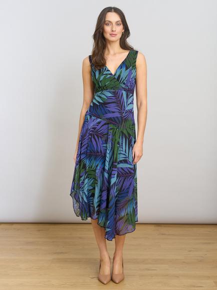 Gina Bacconi Corie Printed Midi Dress, Multi, Multi