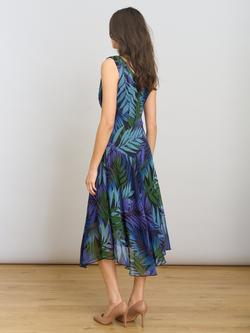 Gina Bacconi Corie Printed Midi Dress, Multi - view 2, Multi