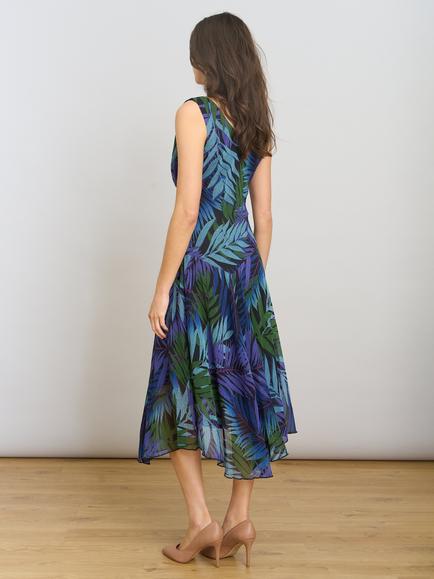 Gina Bacconi Corie Printed Midi Dress, Multi - view 2, Multi