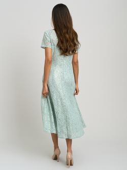 Gina Bacconi Genny Cap Sleeve Midi Length Sequin Lace Dress, Sage - view 2, Sage