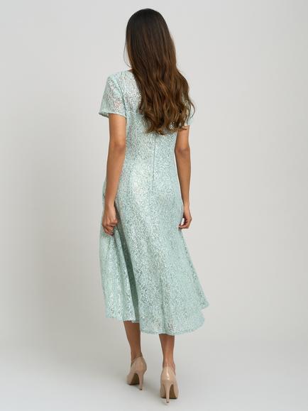 Gina Bacconi Genny Cap Sleeve Midi Length Sequin Lace Dress, Sage - view 2, Sage