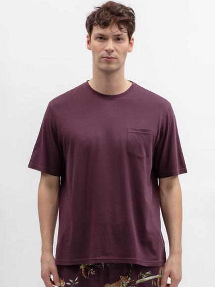 Cyberjammies Crew Neck Jersey Cotton Blend T-Shirt, Plum, Plum