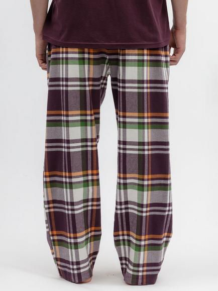 Cyberjammies Check Cotton Pyjama Bottoms, Plum/Multi - view 2, Plum/Multi