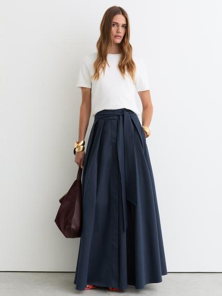 Reiss Simone Pleated Maxi Skirt, Navy, Navy