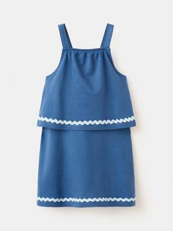 Mango Kids' Square Neck Sleeveless Mini Dress, Electric Blue, Electric Blue