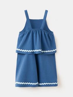 Mango Kids' Square Neck Sleeveless Mini Dress, Electric Blue - view 2, Electric Blue
