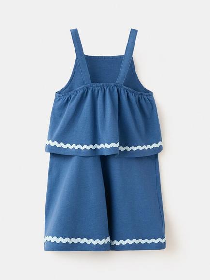 Mango Kids' Square Neck Sleeveless Mini Dress, Electric Blue - view 2, Electric Blue