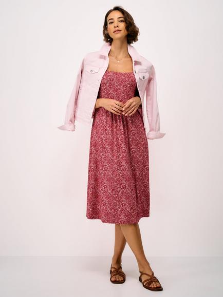 Crew Clothing Polly Sleeveless Jersey Dress containing LENZING™ ECOVERO™ Viscose, Red/White, Red/White