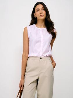 Crew Clothing Tamara Cotton Stripe Blouse, Pink/White, Pink/White