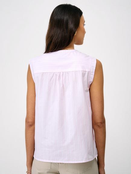 Crew Clothing Tamara Cotton Stripe Blouse, Pink/White - view 2, Pink/White
