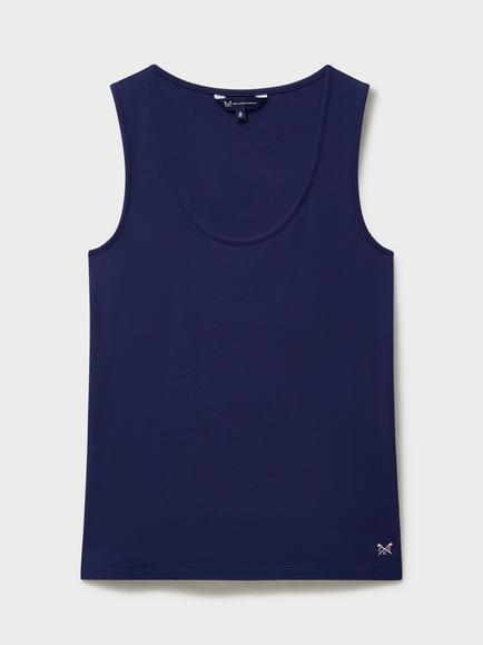 Crew Clothing Scoop Neck Vest Top, Navy