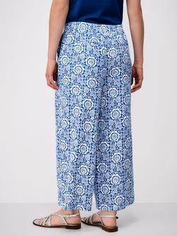 Crew Clothing Cropped Wide-Leg Trousers, Blue - view 2, Blue