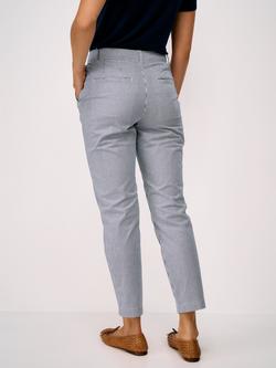 Crew Clothing Tapered Trousers - view 2, Blue/White