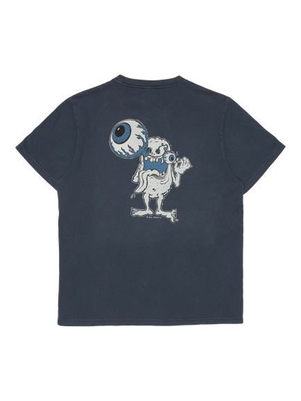 Nudie Jeans Roy Cotton Crew Neck T-Shirt, Dark Blue - view 2, Dark Blue