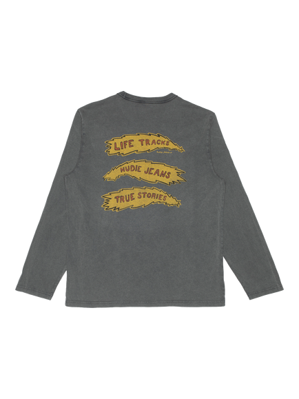 Nudie Jeans Rudi Cotton Crew Neck T-Shirt, Antracite - view 2, Antracite